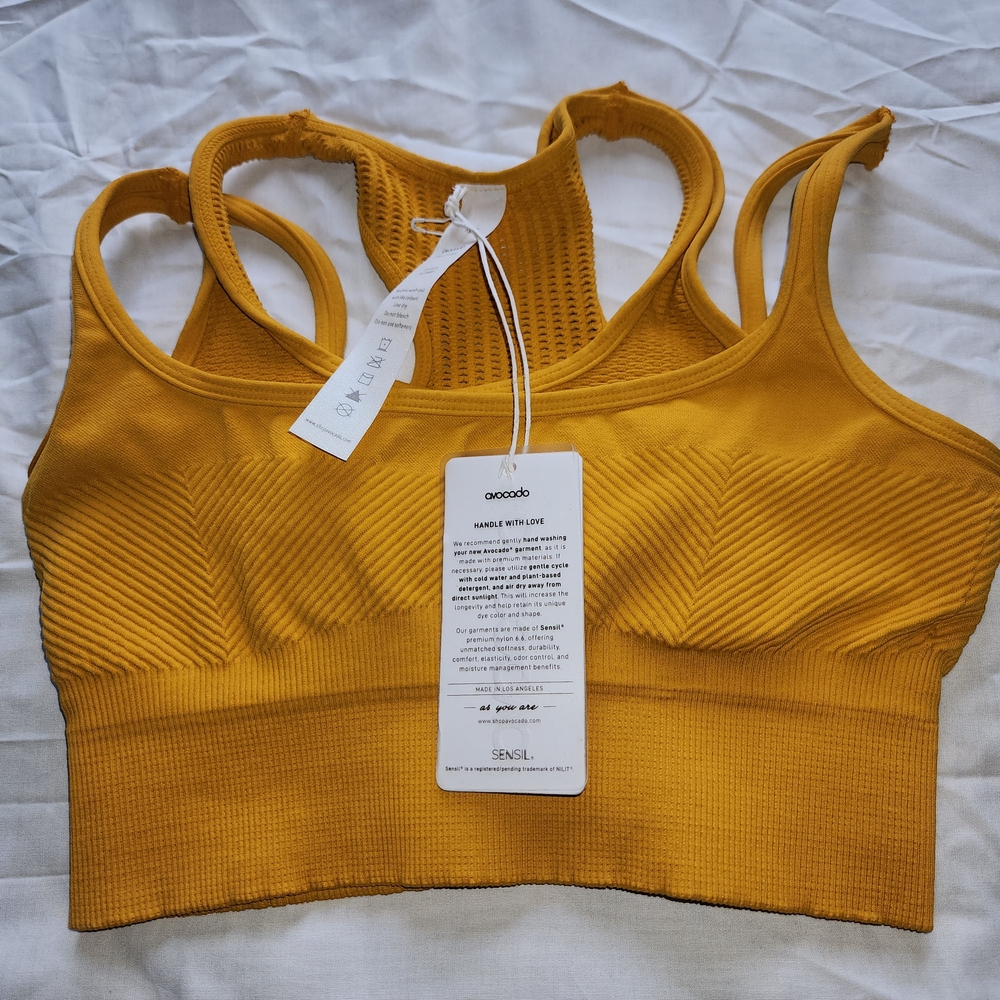 Avocado Danya Double Moto Bra Yellow Size Xs/S NWT!!!